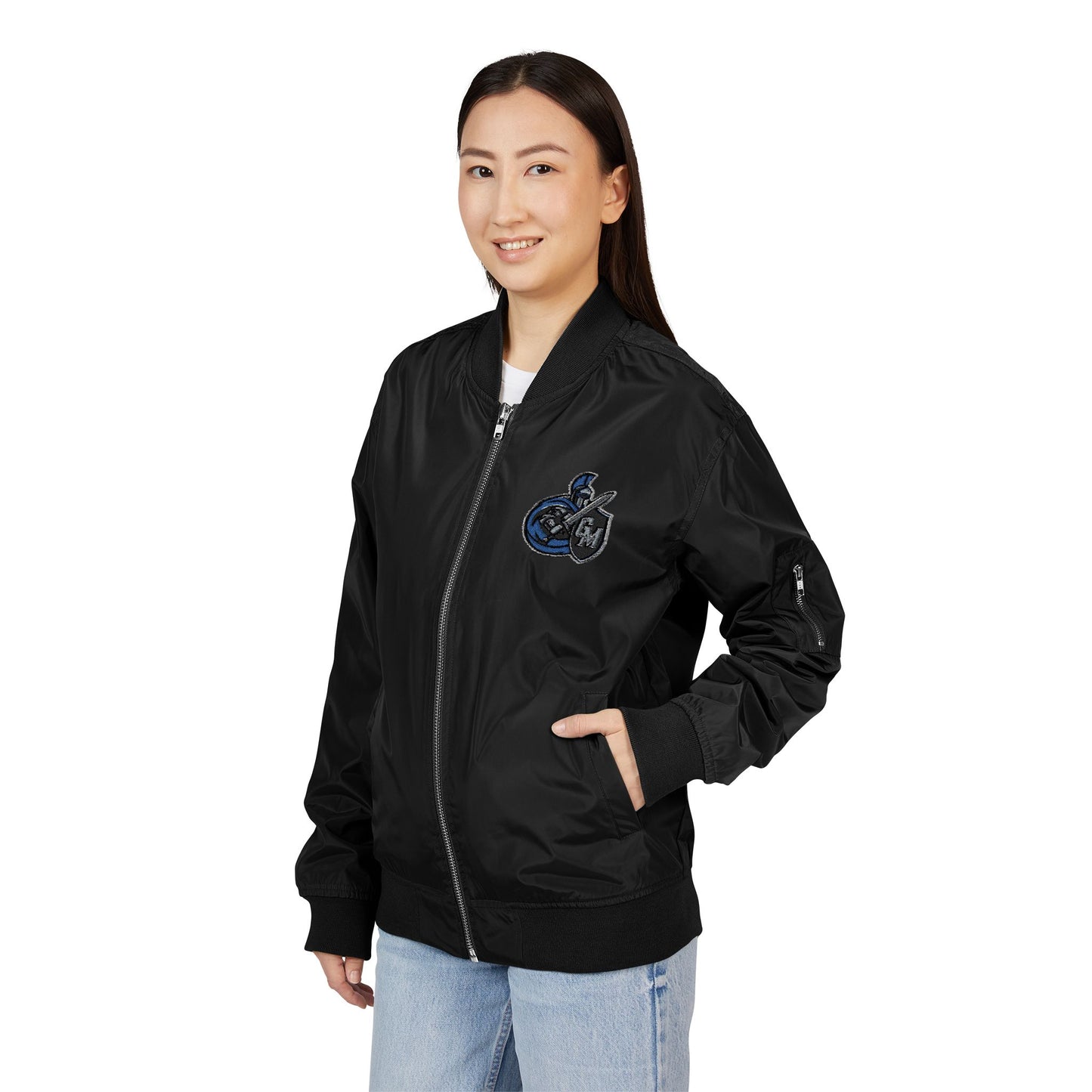 Eco-Friendly Embroidered Bomber Jacket, Casual Outerwear, Sustainable Fashion, Streetwear Style, Unique Gift Idea, Fall Layering