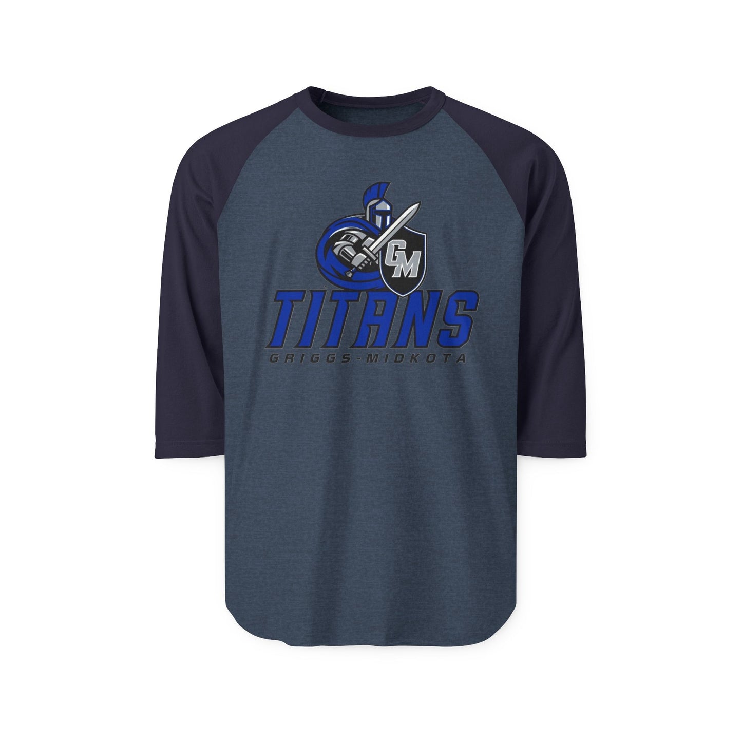 Unisex Three-Quarter Sleeve Raglan Shirt - Titan Spirit Wear, Casual Sports Top, Game Day Attire, Comfortable Streetwear, Perfect for Events