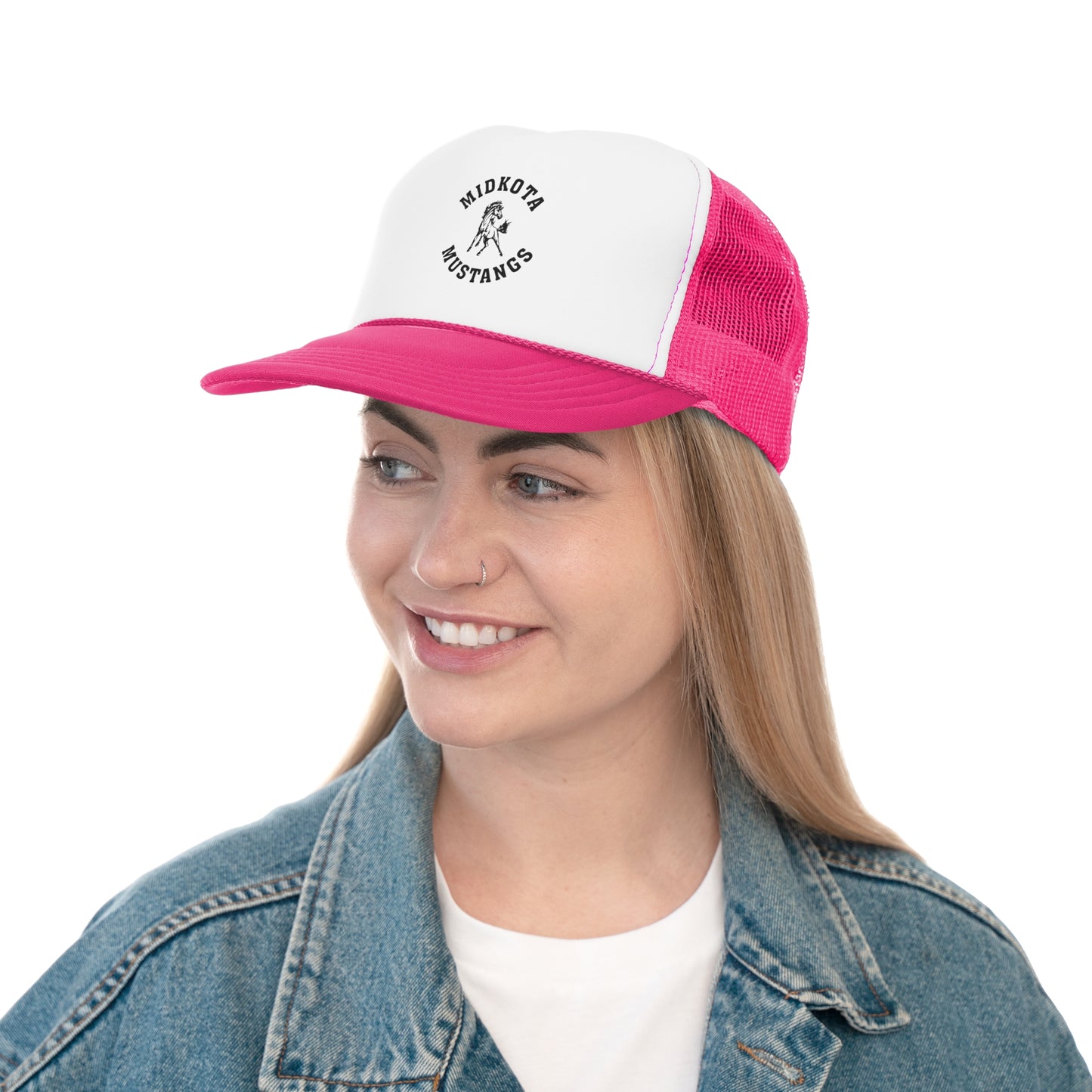 Custom Trucker Caps for Sports Fans | Midkota Mustangs Hat | Ideal for Gifts, Team Events, Casual Wear