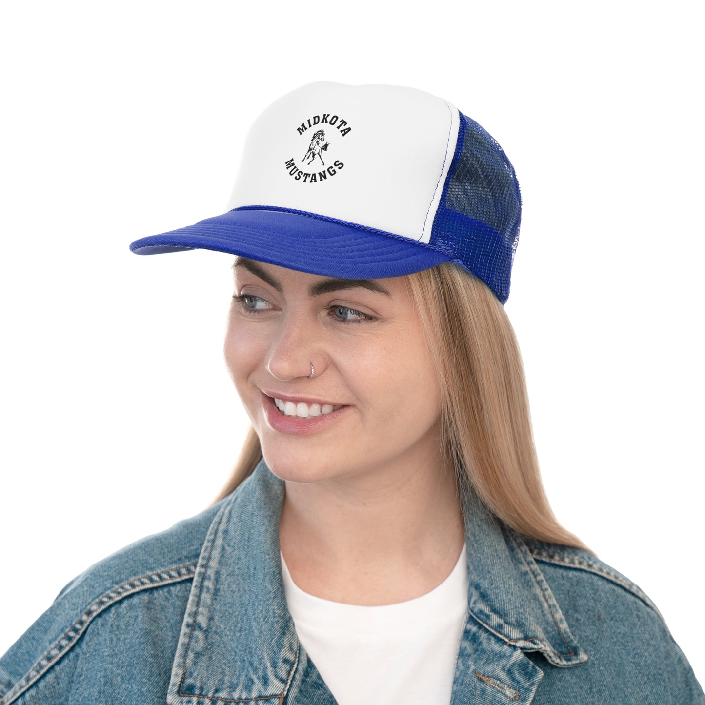 Custom Trucker Caps for Sports Fans | Midkota Mustangs Hat | Ideal for Gifts, Team Events, Casual Wear