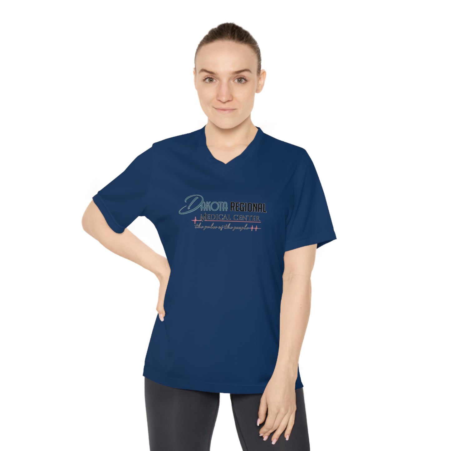 Women's V-Neck Performance Tee - Dakota Regional Medical Center, Workout Shirt, Sportswear, Fitness Apparel, Gift for Healthcare Workers