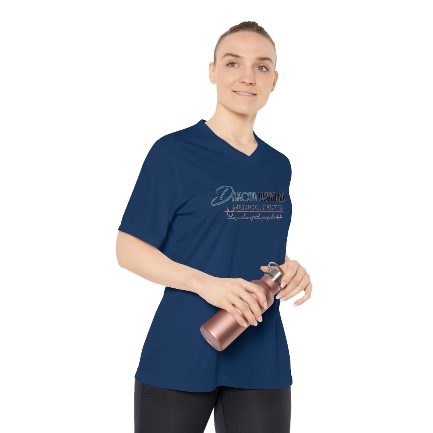 Women's V-Neck Performance Tee - Dakota Regional Medical Center, Workout Shirt, Sportswear, Fitness Apparel, Gift for Healthcare Workers