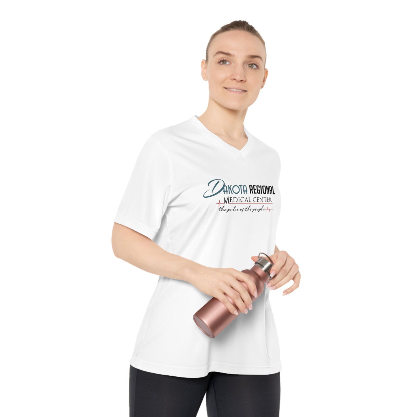 Women's V-Neck Performance Tee - Dakota Regional Medical Center, Workout Shirt, Sportswear, Fitness Apparel, Gift for Healthcare Workers