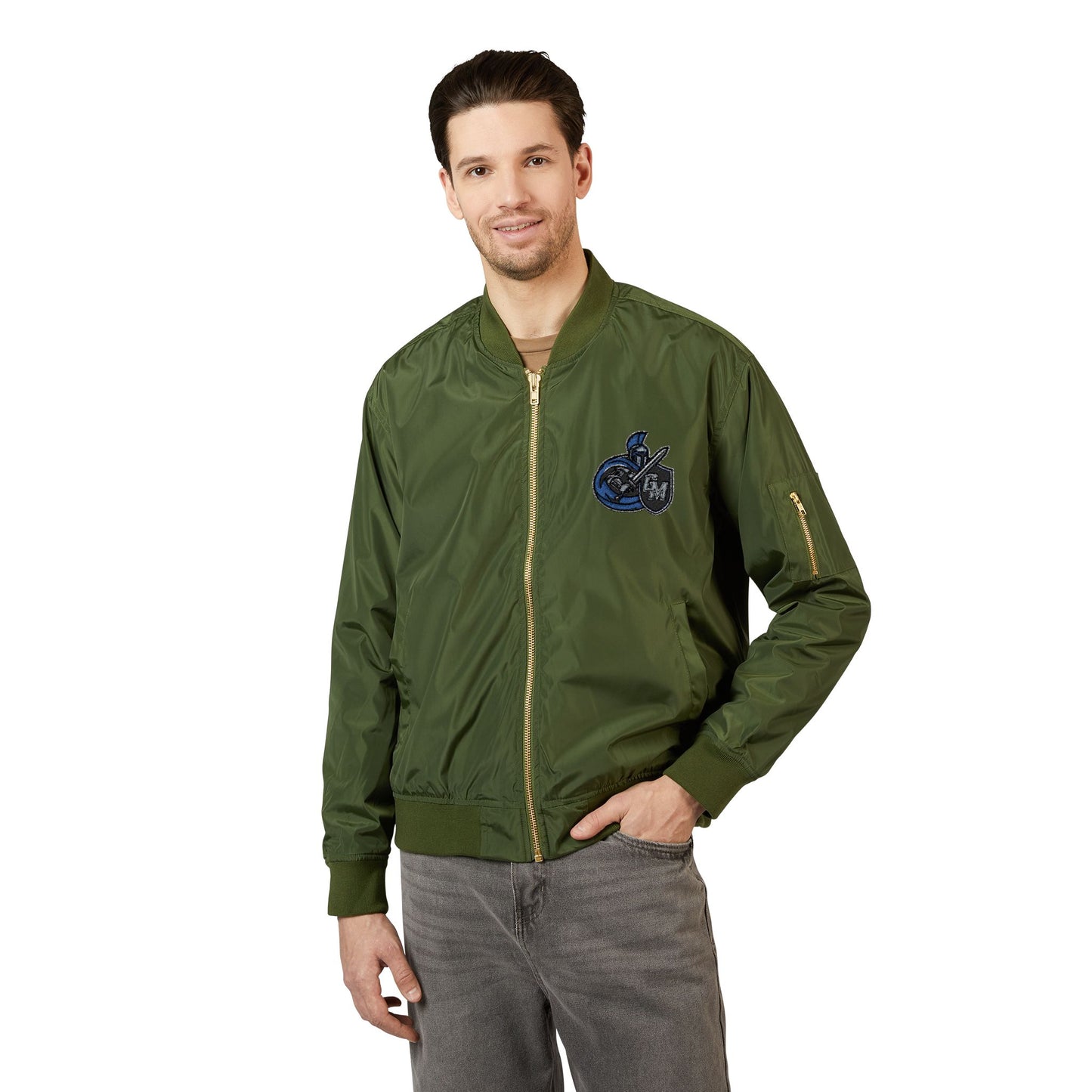 Eco-Friendly Embroidered Bomber Jacket, Casual Outerwear, Sustainable Fashion, Streetwear Style, Unique Gift Idea, Fall Layering